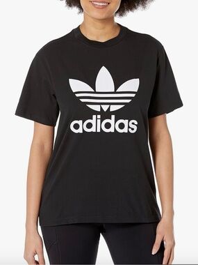 Adidas originals Black Tee with White Trefoil Graphic (1X)